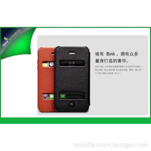 Wallet Type Black Flip Genuine Leather Iphone 4s Case Cover